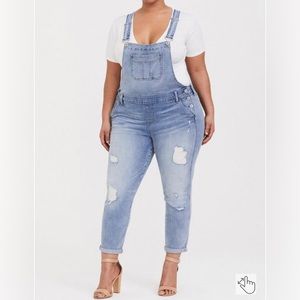 Crop Overall - Vintage Stretch Light Wash